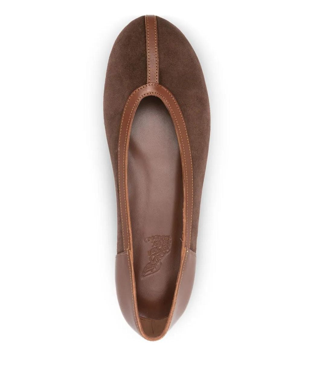 Ancient Greek Sandals Brown Aeropi Panelled Ballet Flats