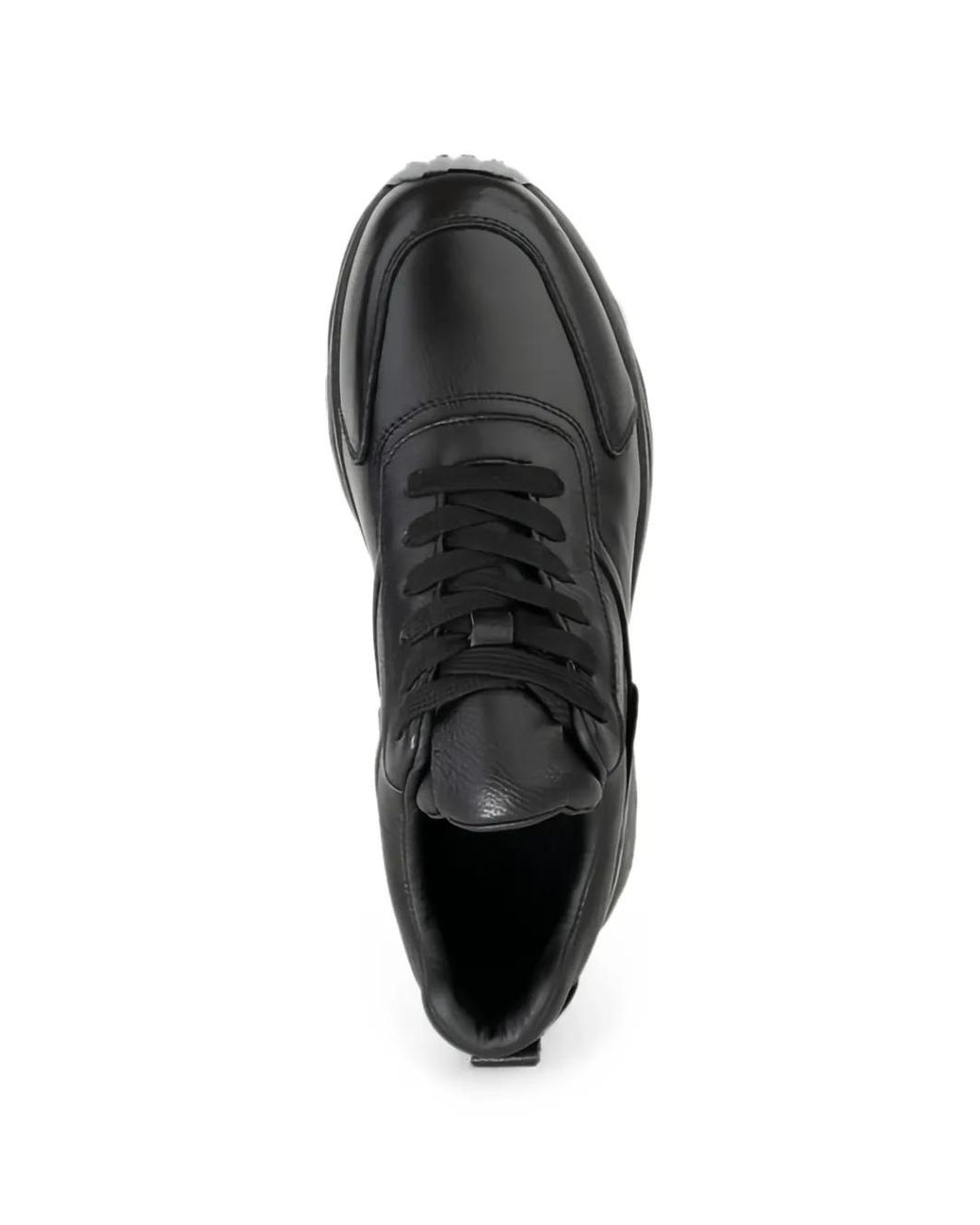 Linda Baumann Black Panelled Leather Sneakers
