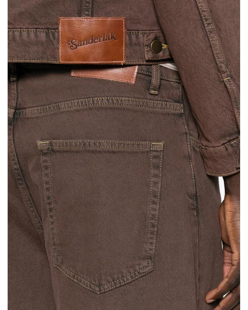 Sanderlak Brown Jean Ample À Patch Logo