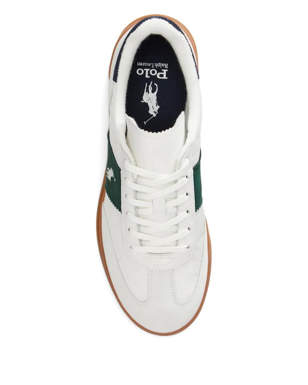 Polo Ralph Lauren Green Heritage Aera Suede-Paneled Sneaker for men