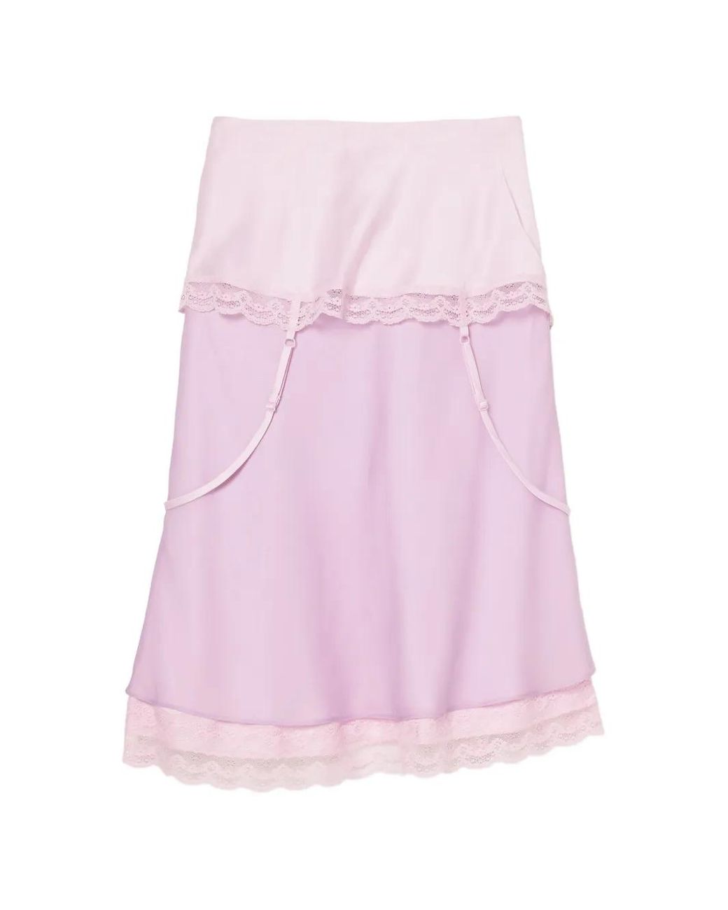 Marc Jacobs Pink Layered Satin Slip Skirt