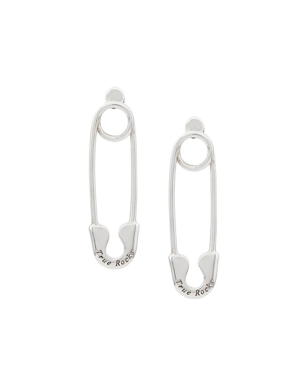 True Rocks White Safety Pin Stud Earring