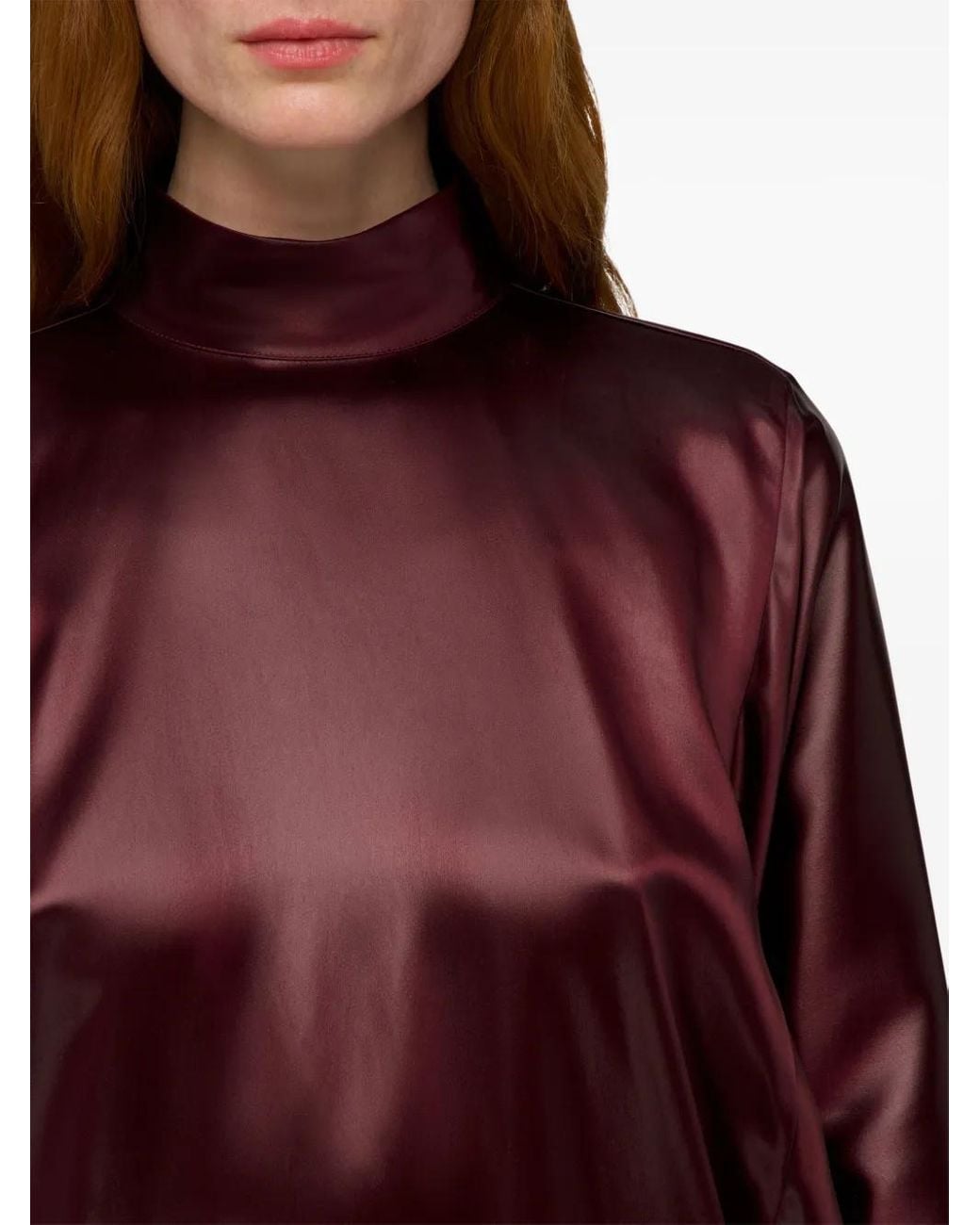 Ferragamo Purple Satin High Neck Dress