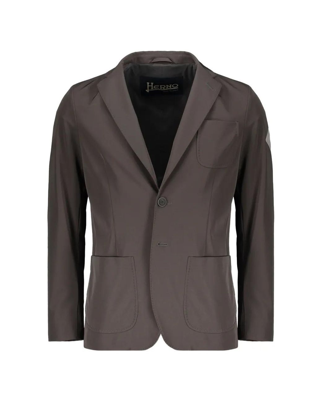 Herno Black Notch-Lapel Patch-Pocket Blazer for men