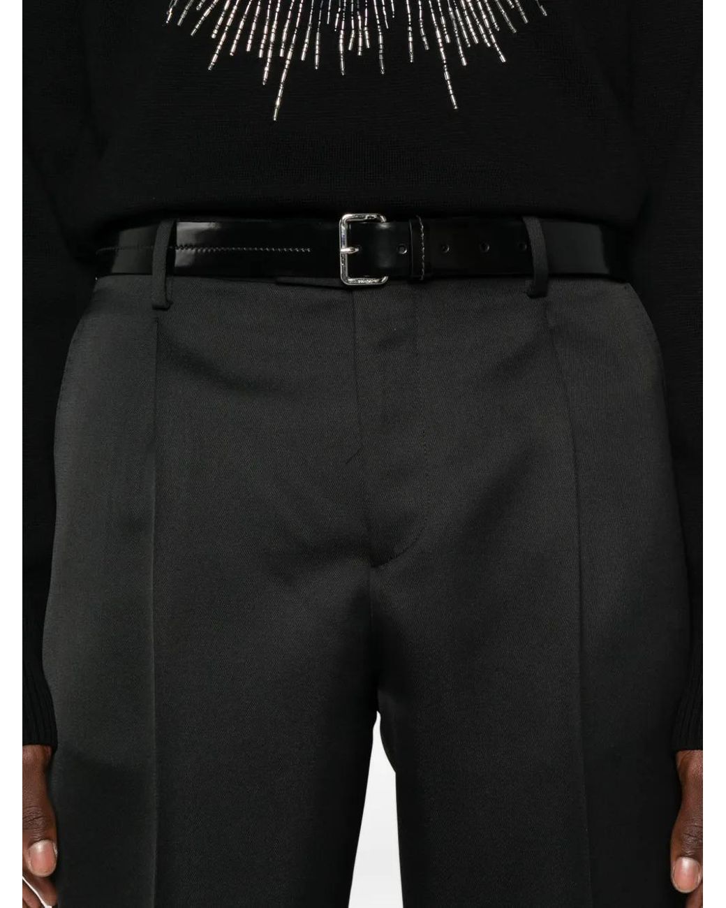 Briglia 1949 Black Pleated Straight-Leg Trousers for men