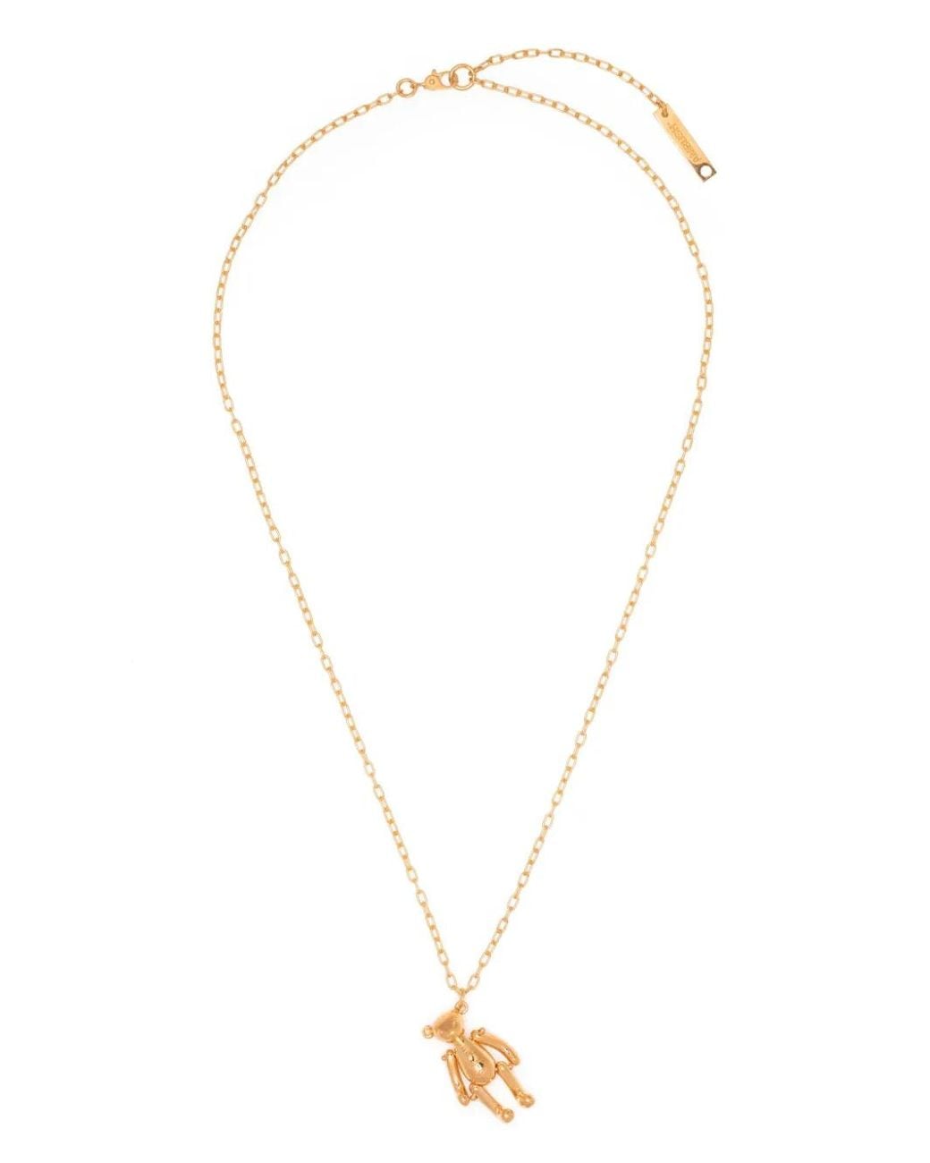 Ambush White Teddy Bear Charm Necklace for men