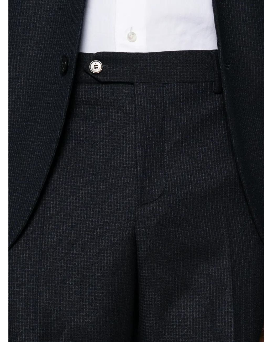 Manuel Ritz Black Check-Pattern Single-Breasted Suit for men
