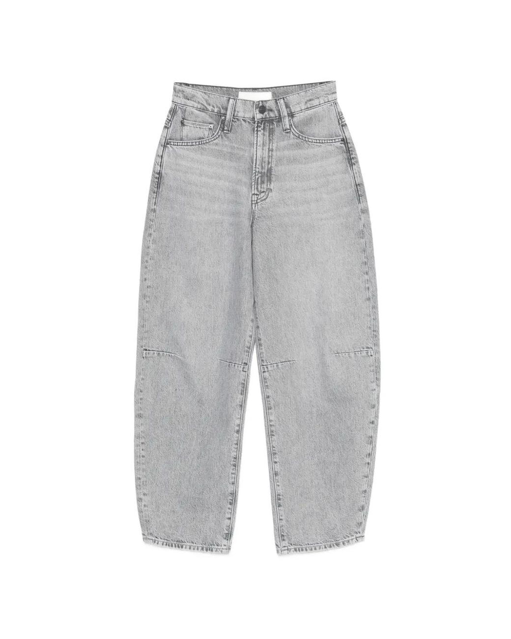 Mother Gray Knee-Panel Jeans