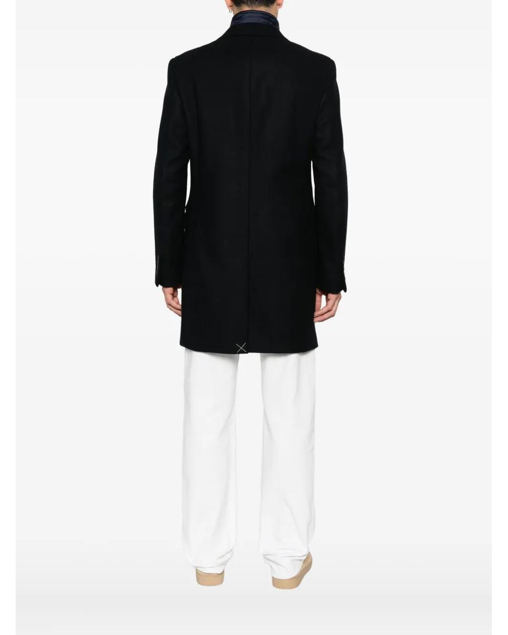 Fay Blue Single-Breasted Layered Coat for men