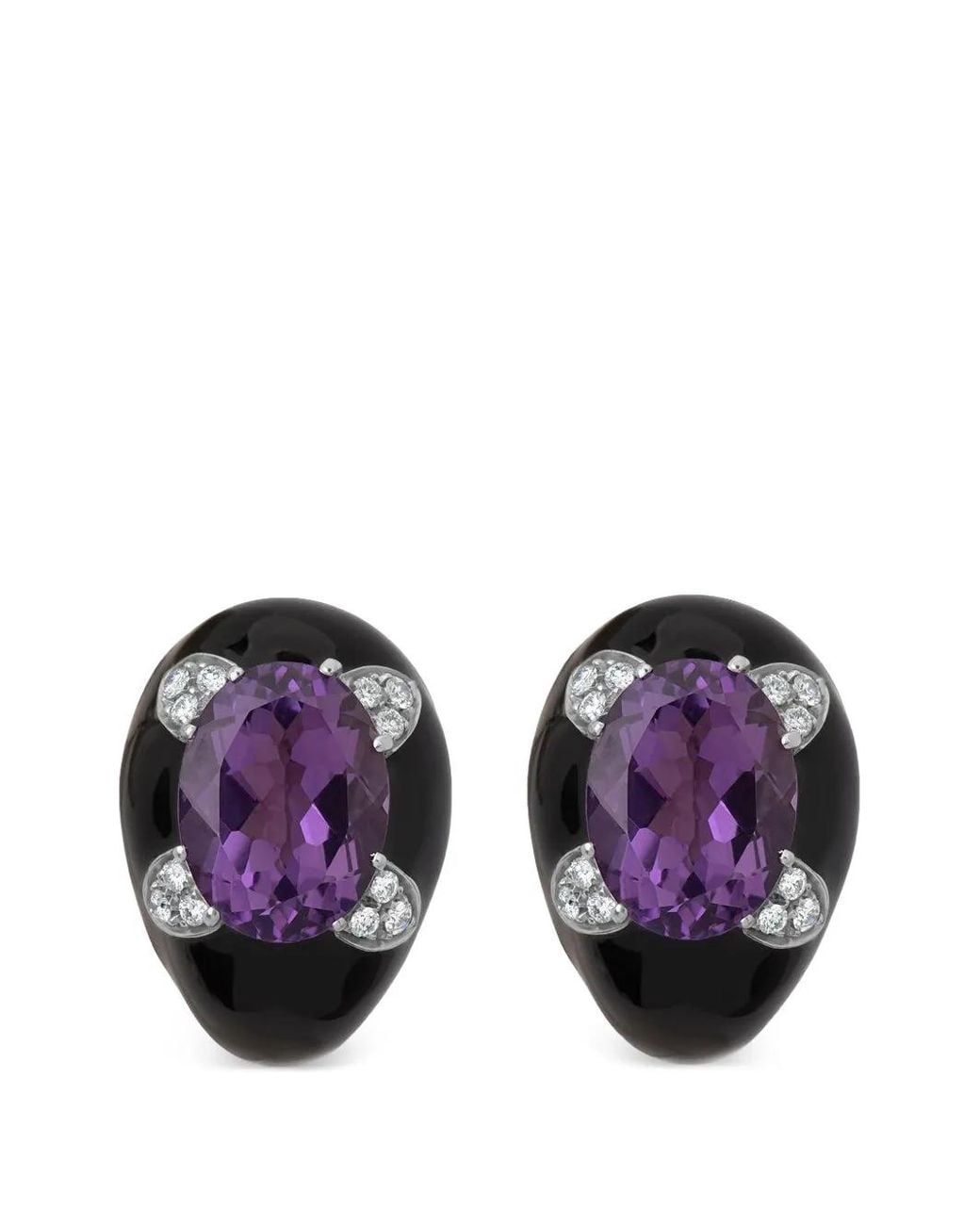 Andreoli Purple Diamond Amethyst Earrings