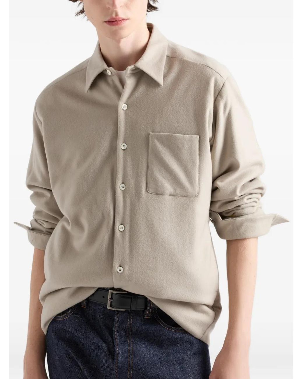Prada White Cashmere Shirt for men