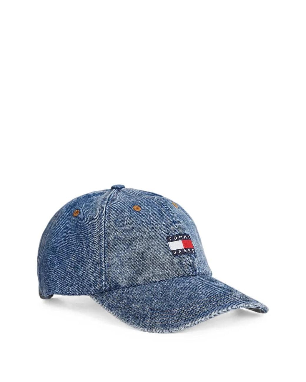 Tommy Hilfiger Blue Denim-Wash Logo-Patch Cap