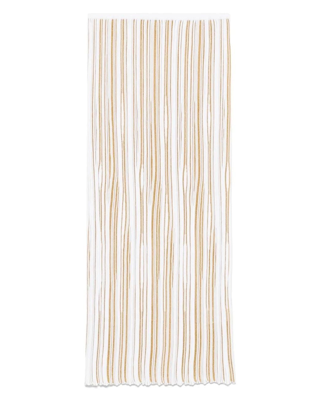 Giambattista Valli White Ribbed Midi Skirt