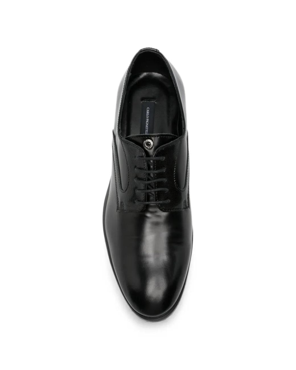 Carlo Pignatelli Black Panelled Lace-Up Loafers for men