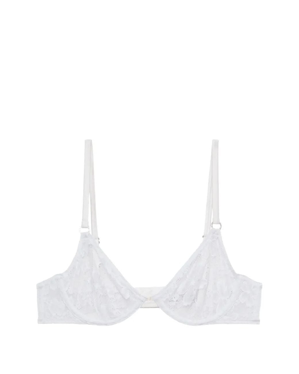 Fleur du Mal White Le Stretch Lace Demi Bra
