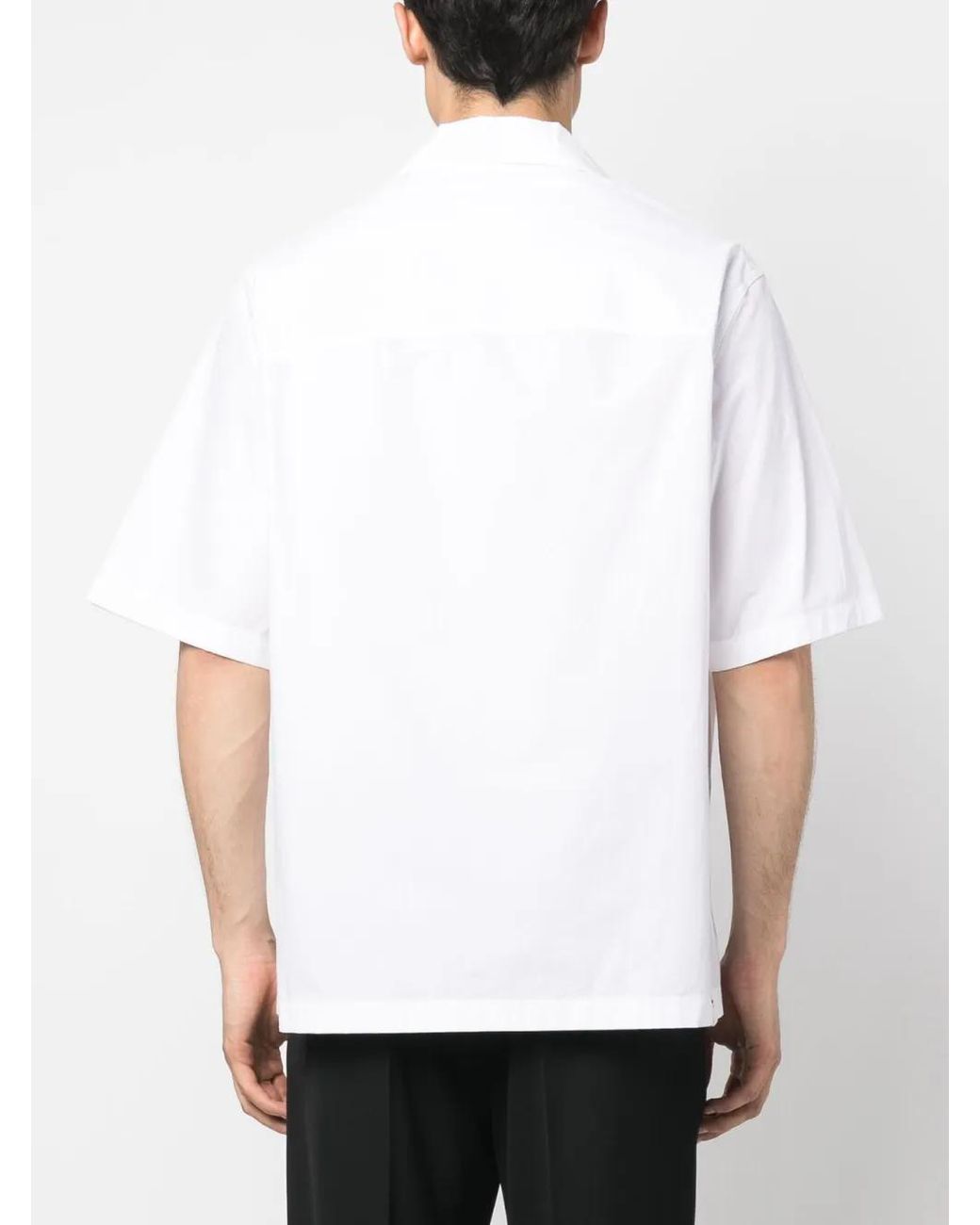Jil Sander White Short-Sleeved Overshirt With Patch Pockets for men