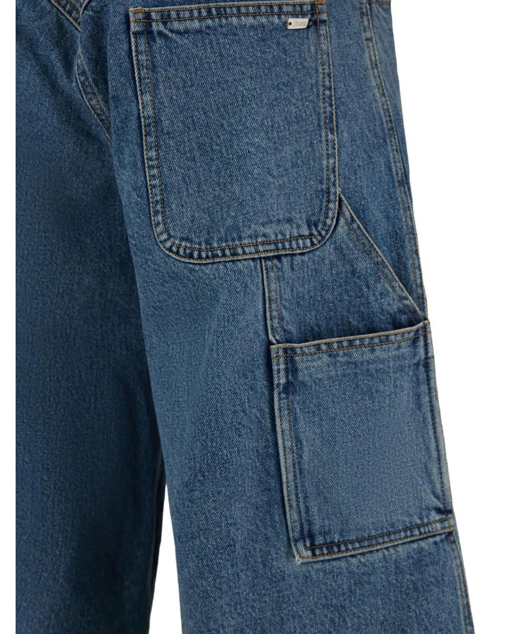 Herno Blue Five-Pocket Knee-Length Denim Shorts