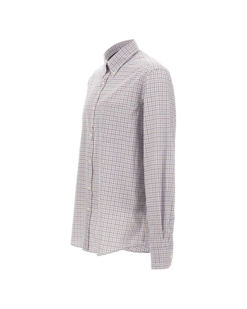 Paul & Shark Check-Pattern Button-Down Shirt in White for Men | Lyst