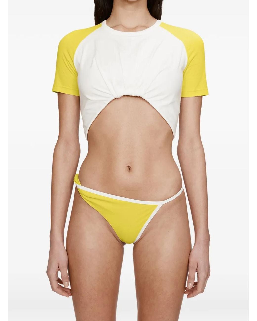 Christopher Esber Yellow Tucked Ringer Jersey T-Shirt