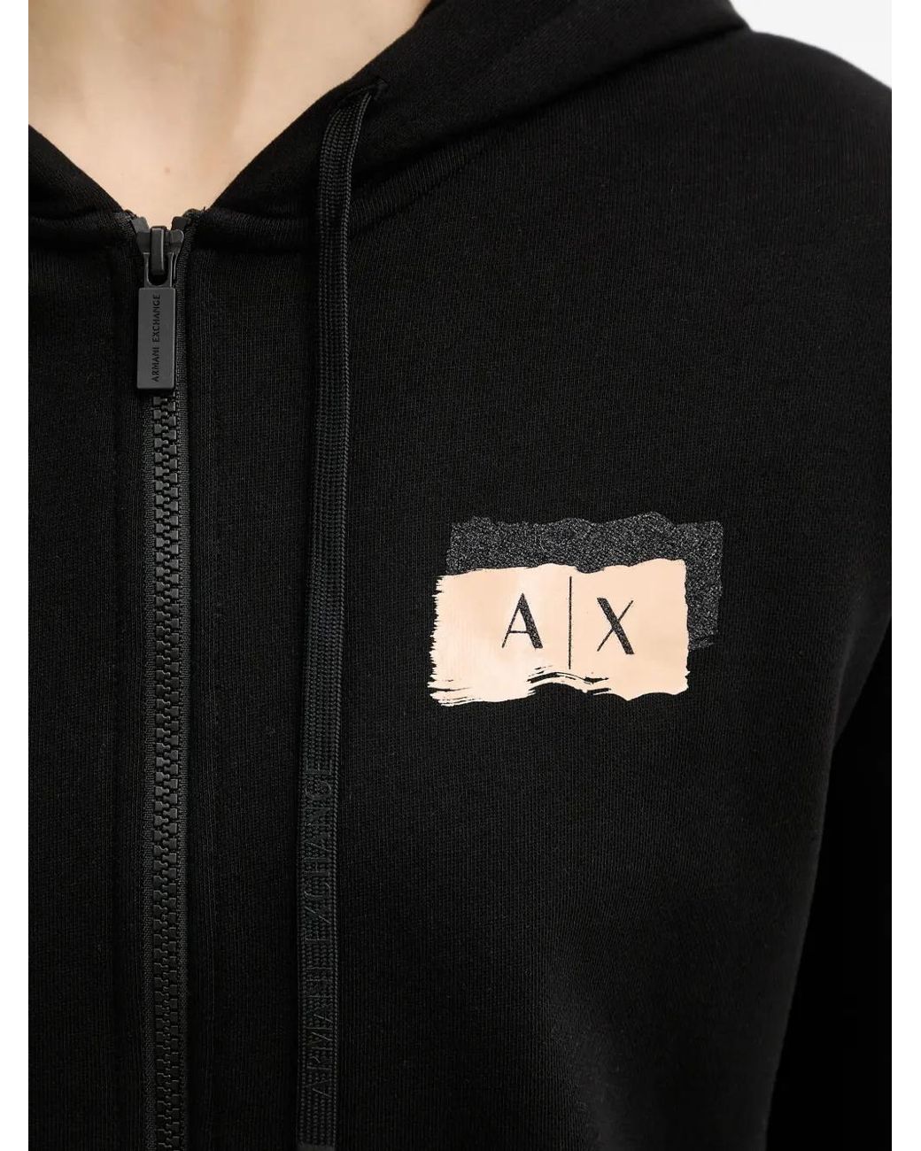 ARMANI EXCHANGE Black Zip Hoodie