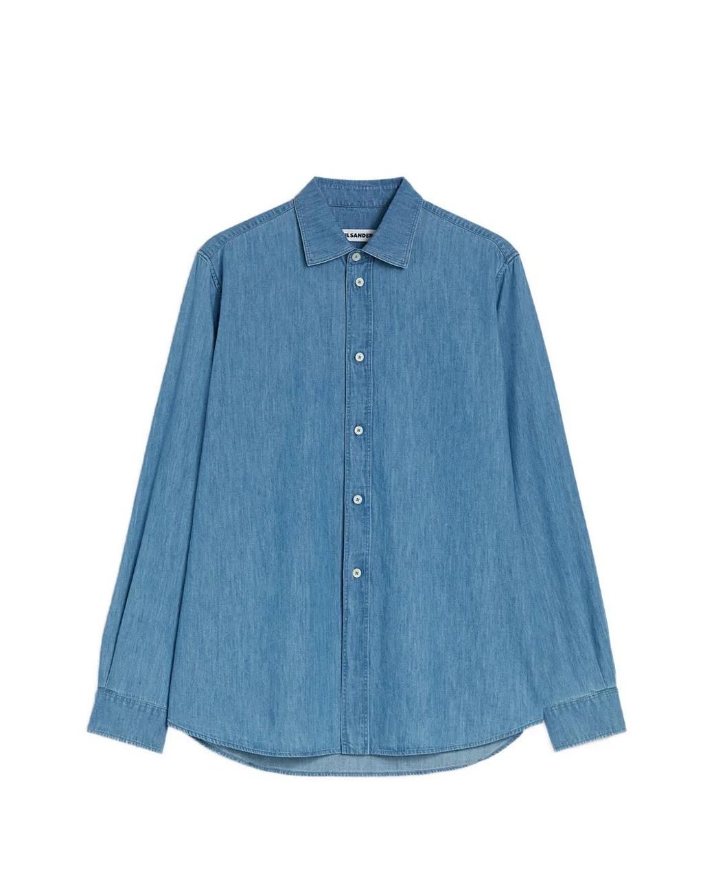 Jil Sander Blue Cotton Chambray Shirt for men
