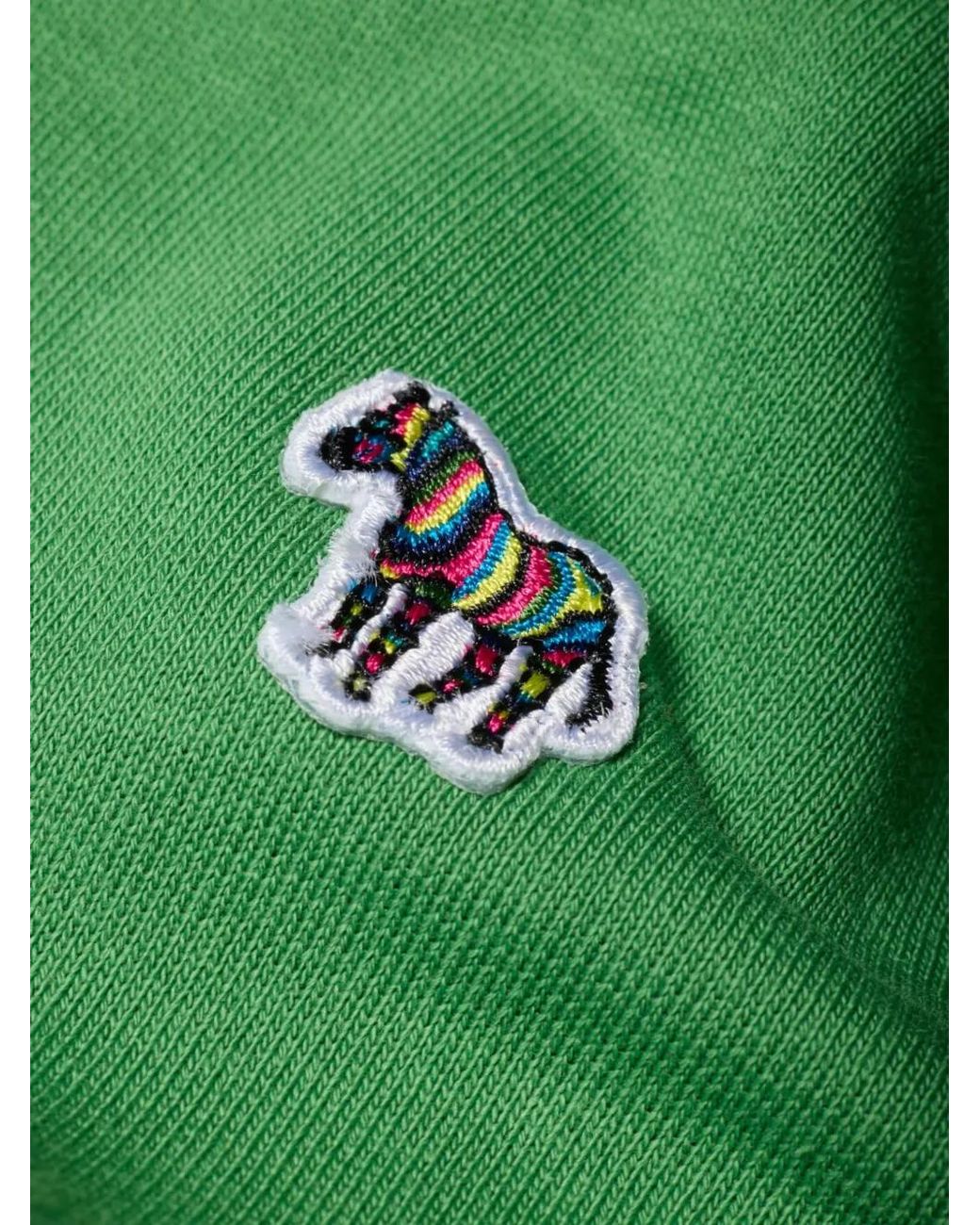 Paul Smith Green Organic Cotton Zebra Logo Sweatshirt for men