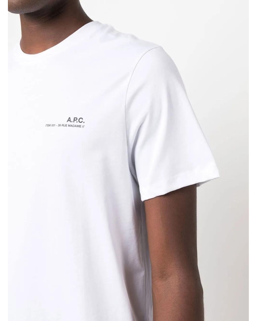 A.P.C. White Logo-Print T-Shirt