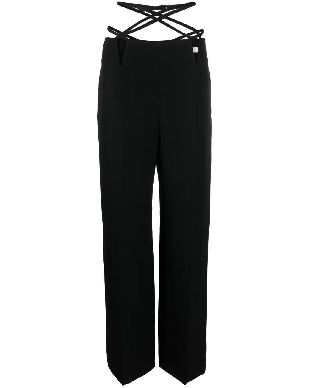 Dion Lee Black V-Wire Straight-Leg Trousers