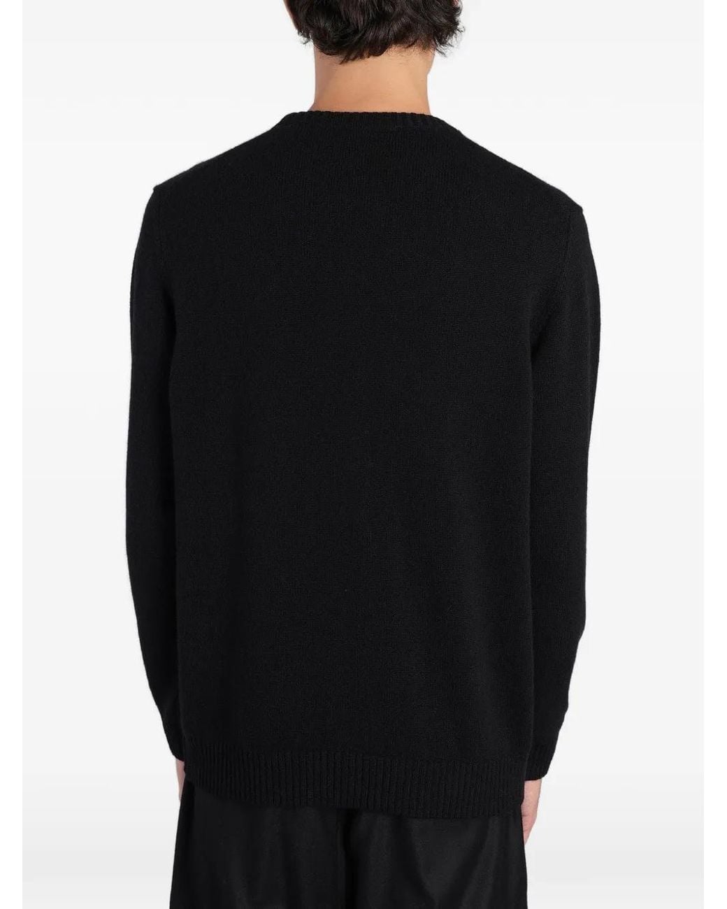 Grayed Black Logo-Plaque Sweater for men