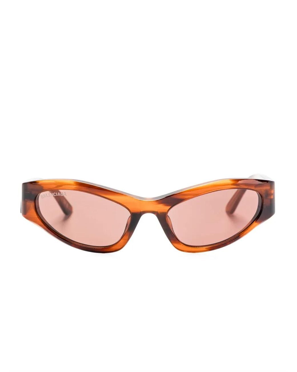 Balenciaga Pink Wraparound-Frame Sunglasses