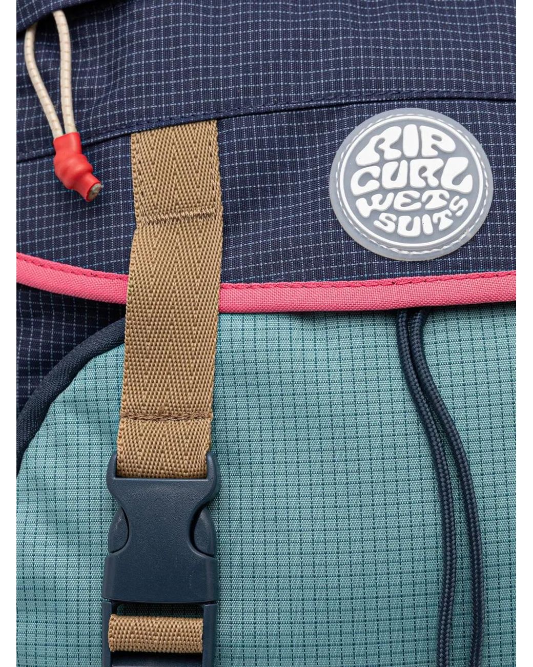 Rip Curl Blue 12L Buckle-Fastening Grid-Pattern Backpack