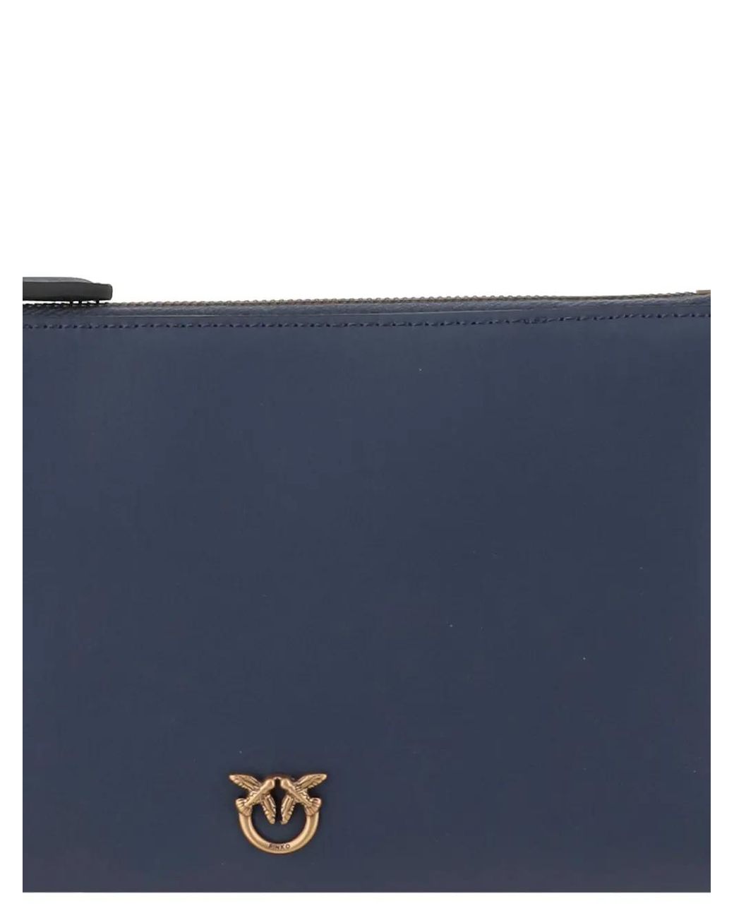 Pinko Blue Logo-Plaque Zip Clutch Bag