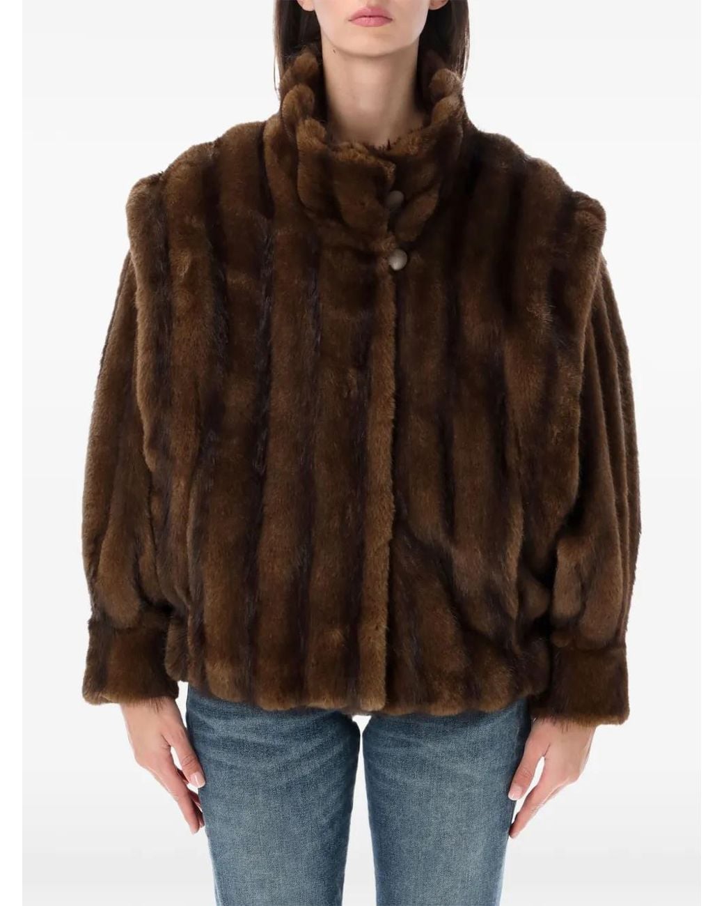 DUCIE Brown Katja Faux-Fur Coat