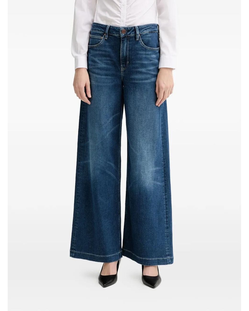 Guess Blue Pantalon Bellagio À Coupe Ample