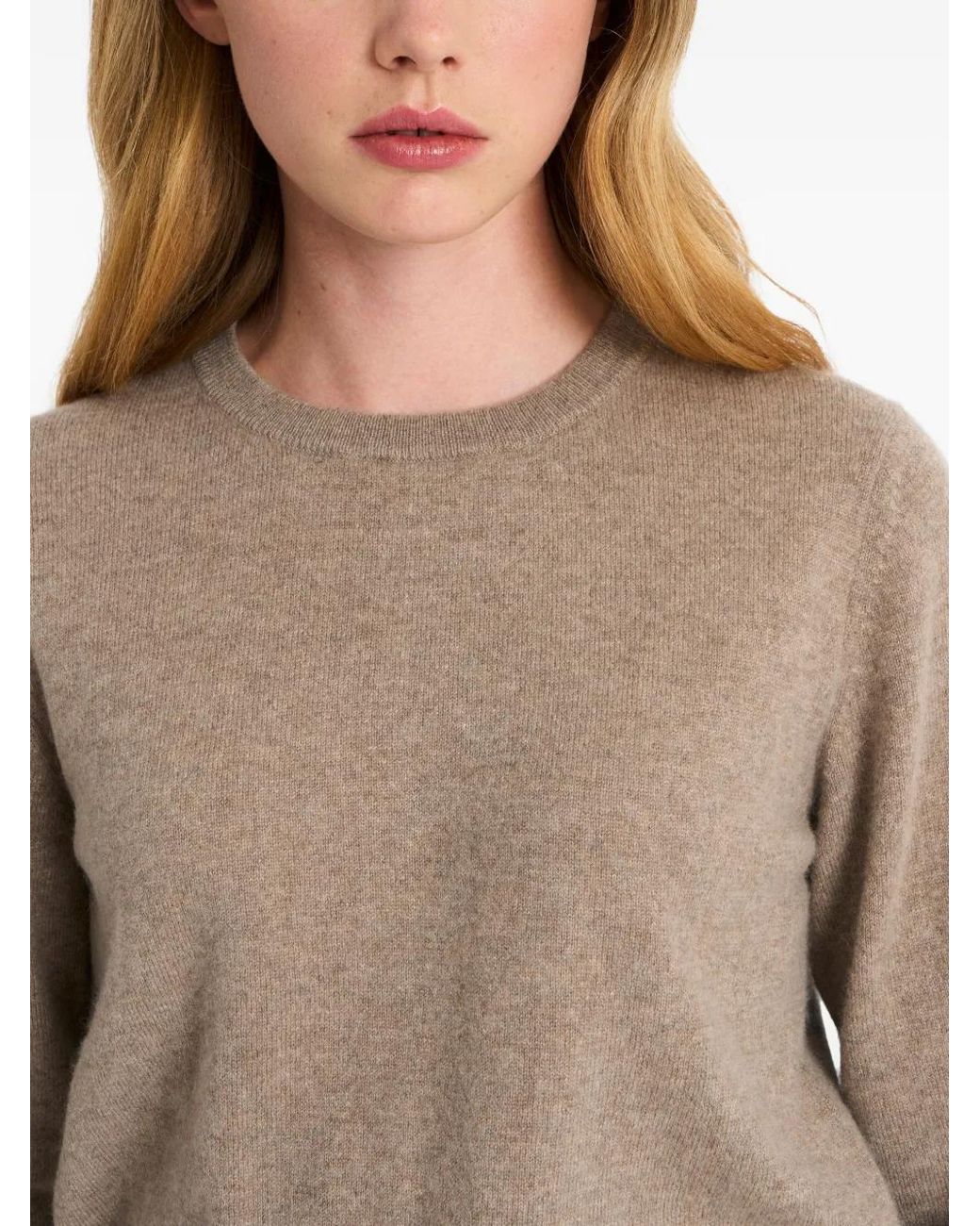 Pringle of Scotland Natural Crewneck Cashmere Sweater