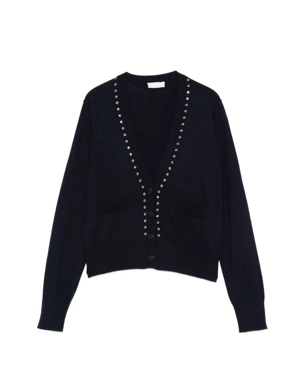 Liu Jo Blue Cardigan À Ornements En Cristal