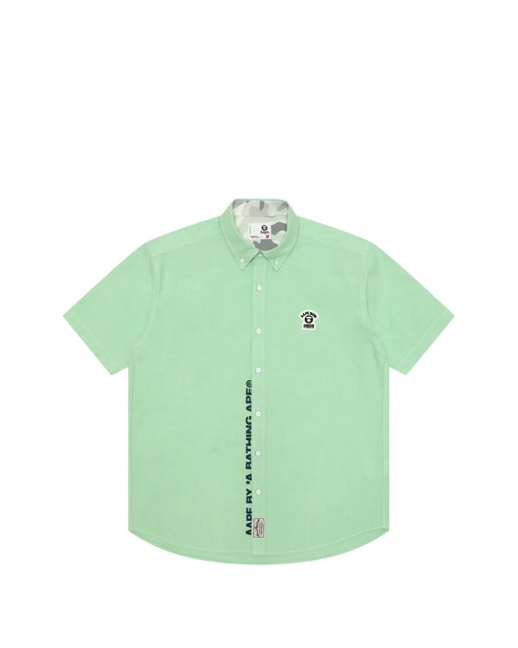 Aape By A Bathing Ape Green Logo-Patch Short-Sleeve Shirt for men