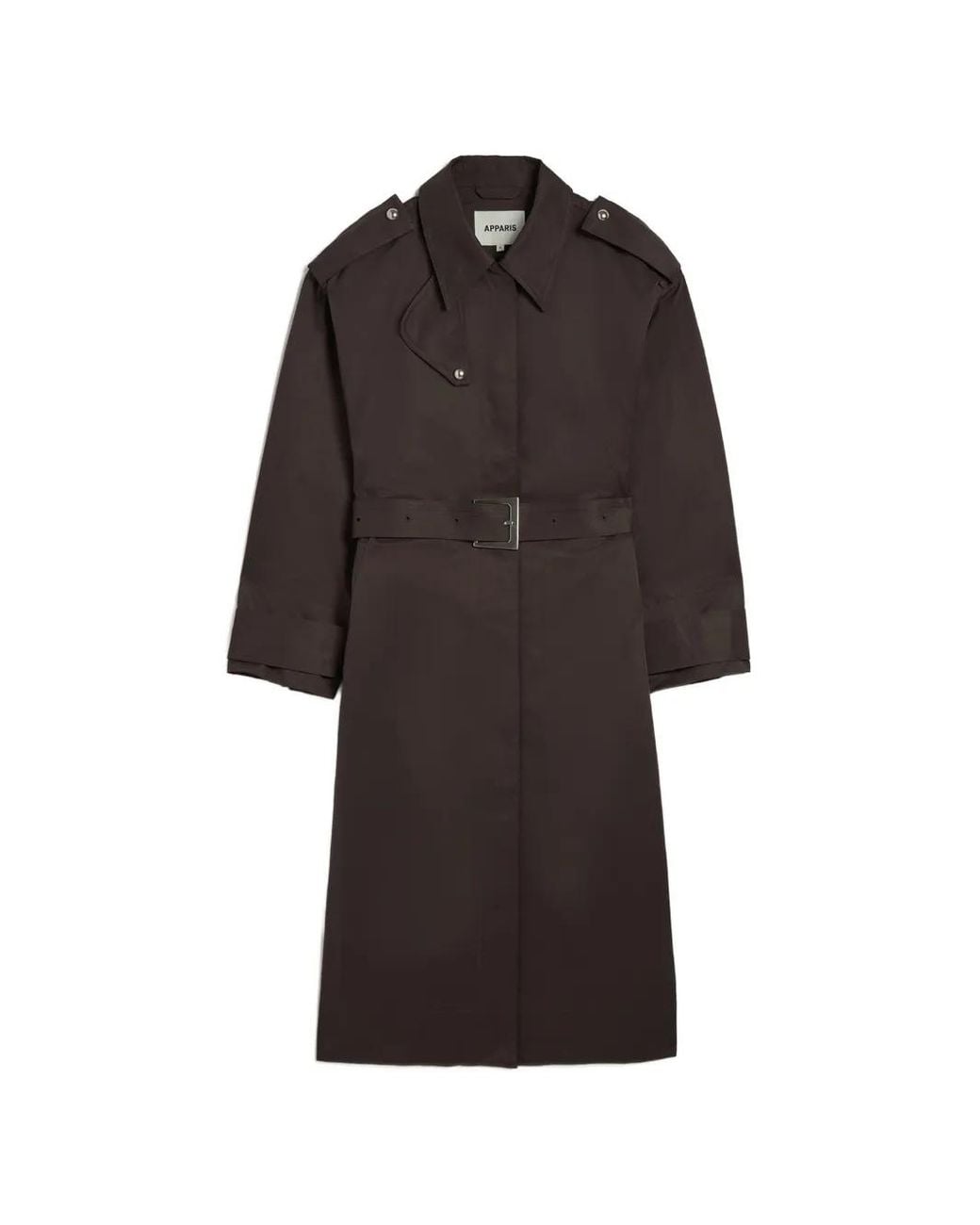 Apparis Black Joan Belted Trench Coat