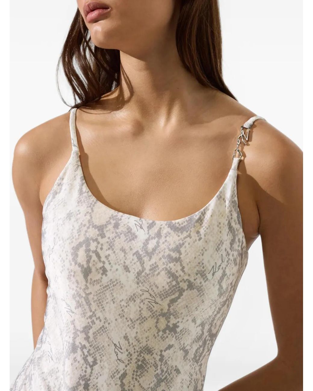 Karl Lagerfeld White Cheeky Swimsuit