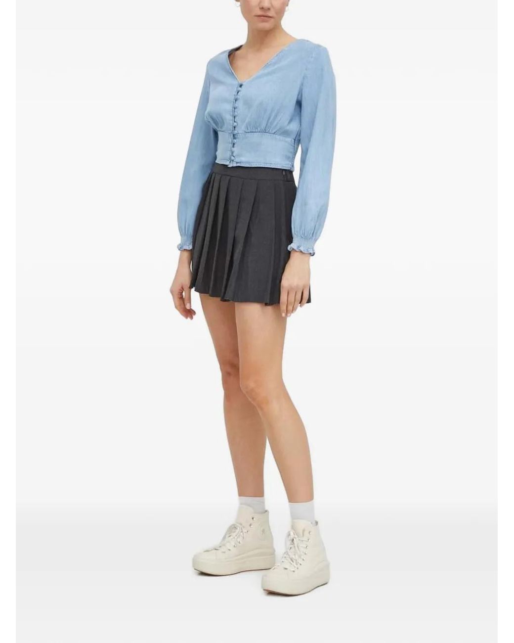Levi's Blue Buttoned V-Neck Blouse