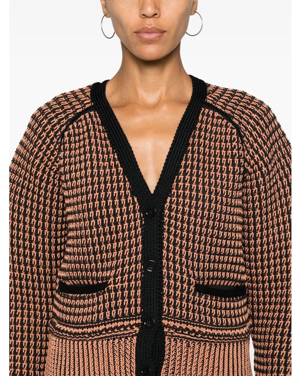 3.1 Phillip Lim Brown Bi-color Cropped Cardigan