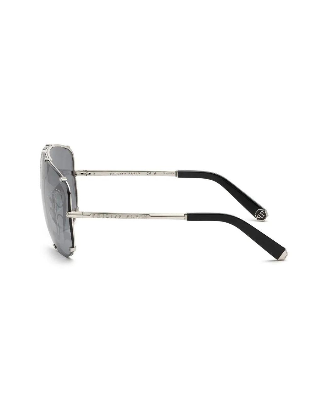 Philipp Plein Gray Stud Pilot-Frame Sunglasses