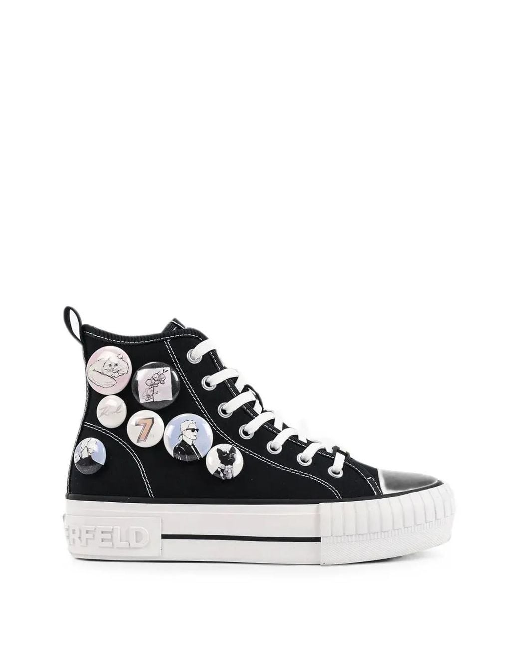 Karl Lagerfeld White Kampus Max Badge-Embellished Sneakers
