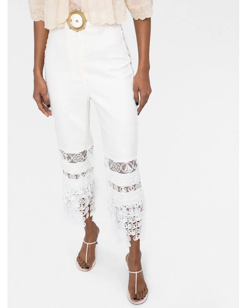 Zimmermann White Embroidered TIGGY Pants