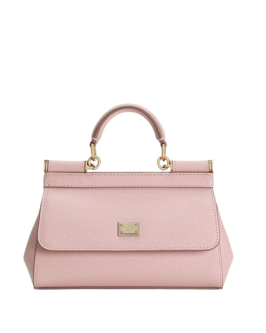 Dolce & Gabbana Pink Dolce & Gabbana Sicily Small Leather Handbag