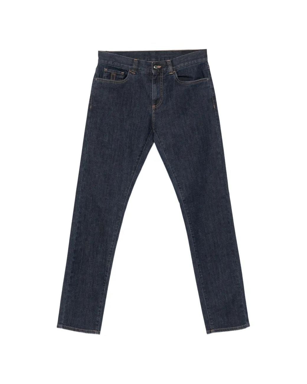 Canali Blue Straight-Leg Jeans for men