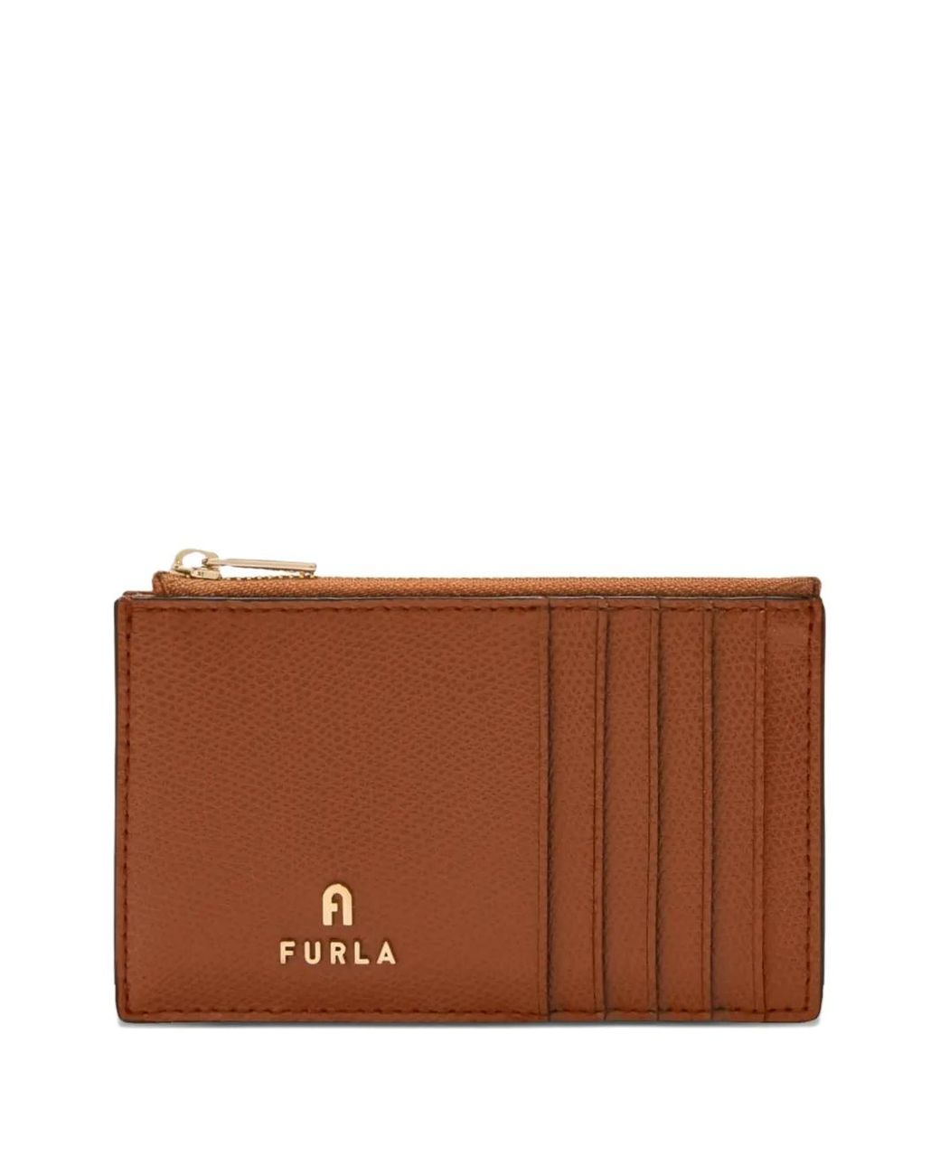 Furla Brown Camelia M Zipped Card Case