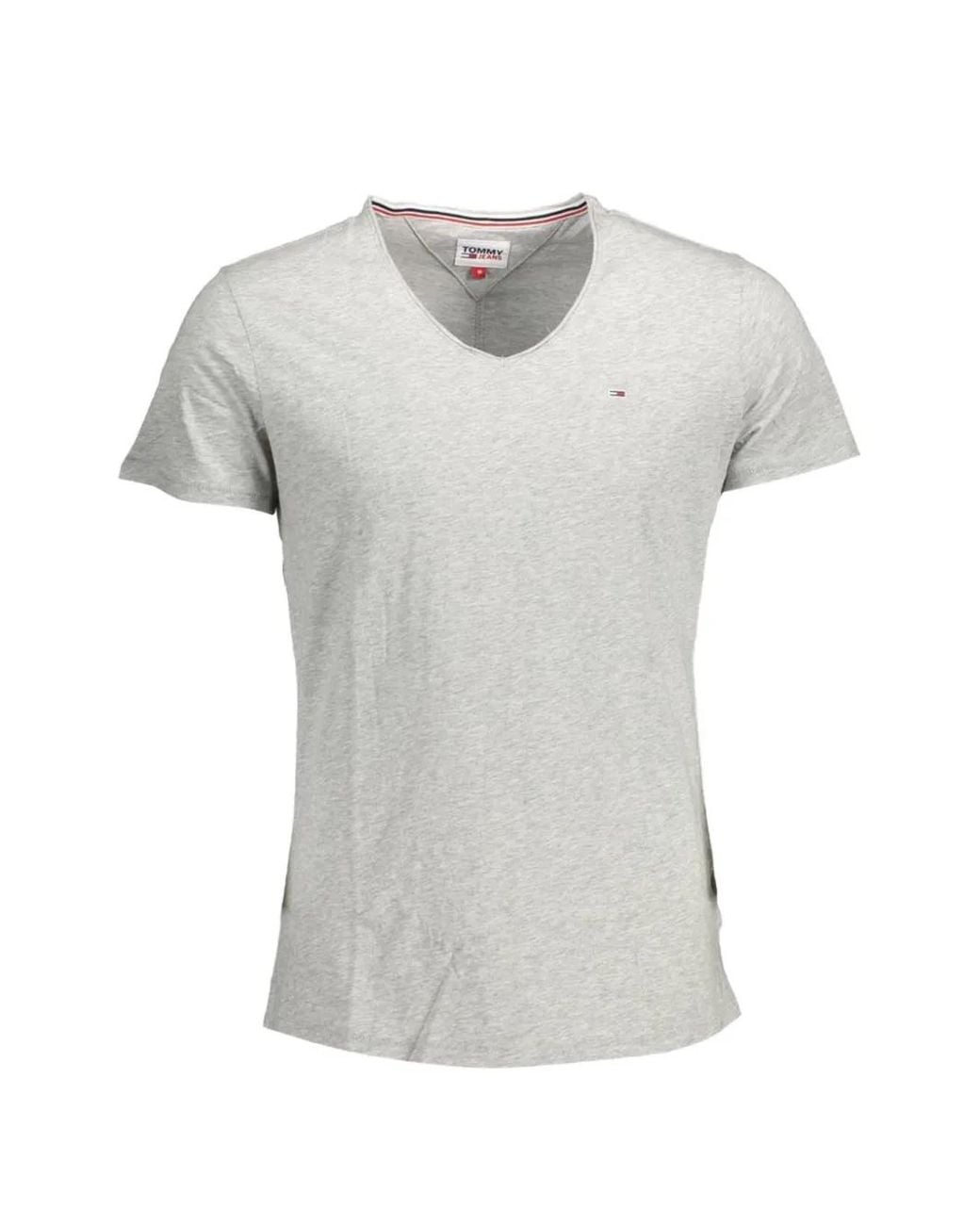 Tommy Hilfiger Gray V-Neck Cotton T-Shirt for men