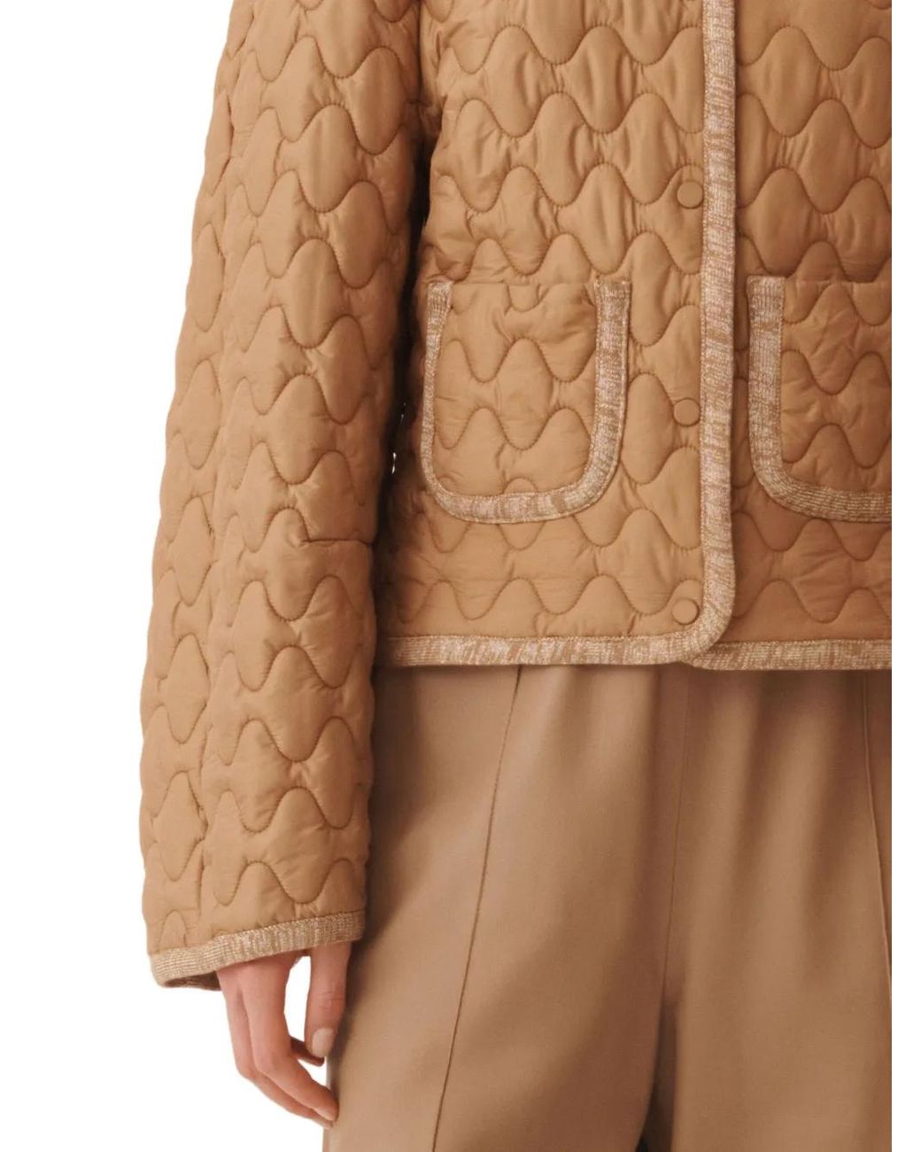 Fabiana Filippi Brown Quilted Single-Breasted Puffer Jacket