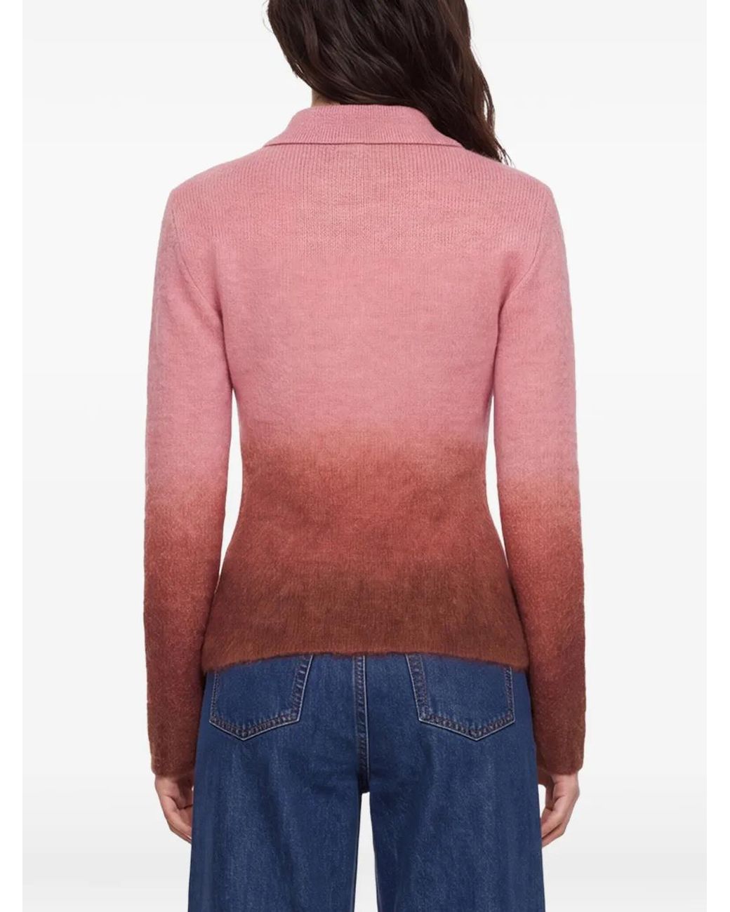 ROWEN ROSE Pink Polo Manches Longues À Effet Dégradé